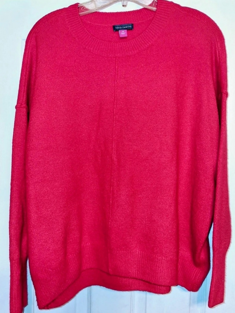 Vince Camuto Knit Crewneck Sweater in Red Size Medium